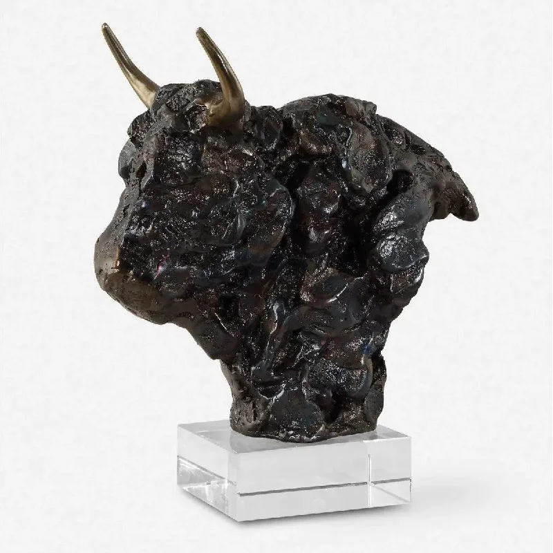 Wireless track lighting for easy installationBison Sculpture