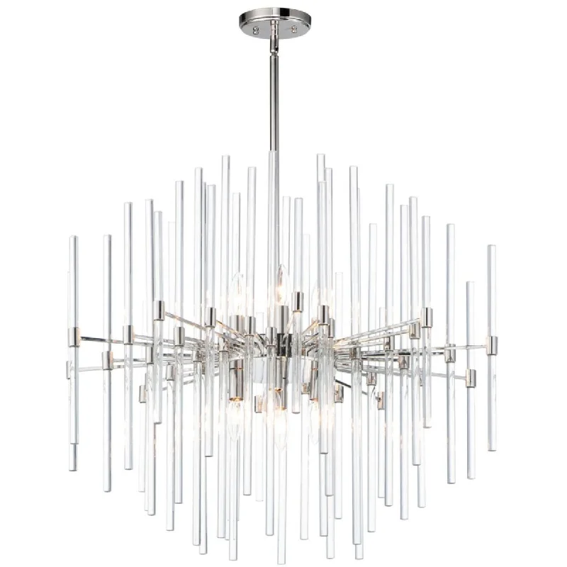 Industrial Lighting for Furniture FactoriesDivine 29 In. 8 Lights Chandelier Polished Nickel finish Industrial Lighting for Furniture FactoriesDivine 29 In. 8 Lights Chandelier Polished Nickel finish