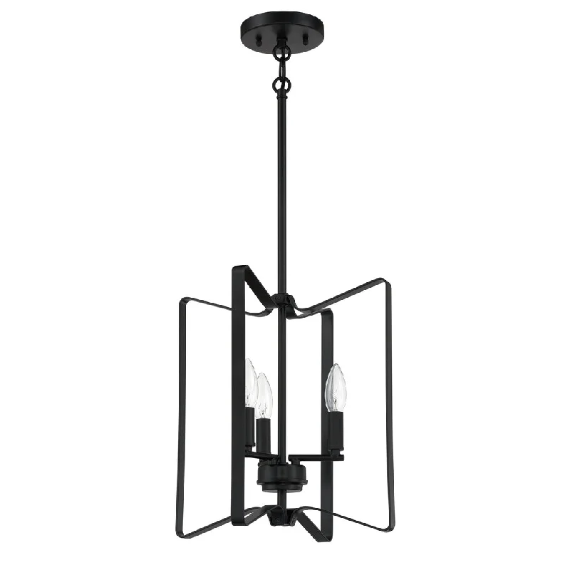 Industrial Lighting for Electronics ManufacturingShayna 3 Light Foyer in Flat Black Industrial Lighting for Electronics ManufacturingShayna 3 Light Foyer in Flat Black