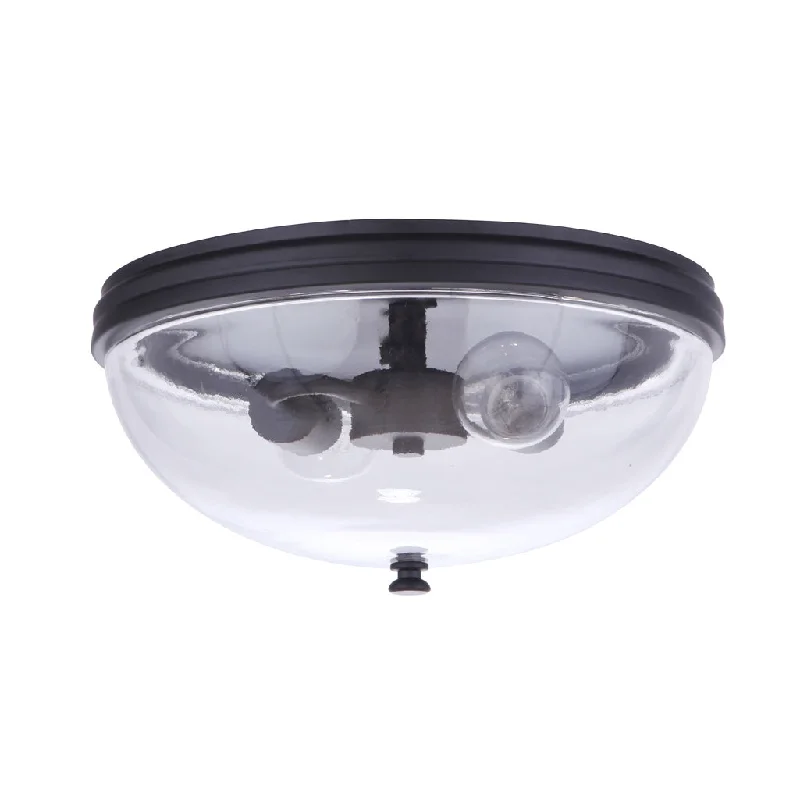 Dust - Resistant Industrial Lighting for Dirty WorkspacesSivo 2 Light Outdoor Flush Mount in Midnight