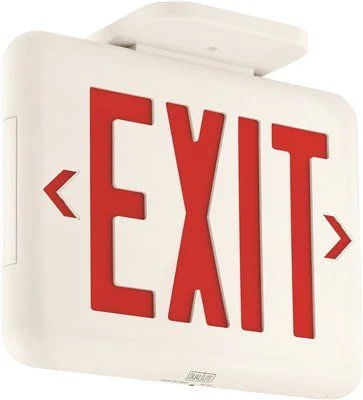 Energy - efficient track lighting fixturesDual-Lite Led Exit Sign Ac Only Red Letters White Damp Location Listed Energy - efficient track lighting fixturesDual-Lite Led Exit Sign Ac Only Red Letters White Damp Location Listed