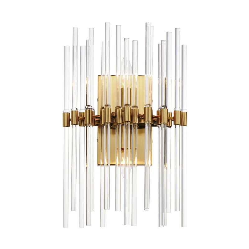 Industrial Flood Lighting for Outdoor Loading DocksDivine 20 in. 2 Lights Wall Light Gold Finish
