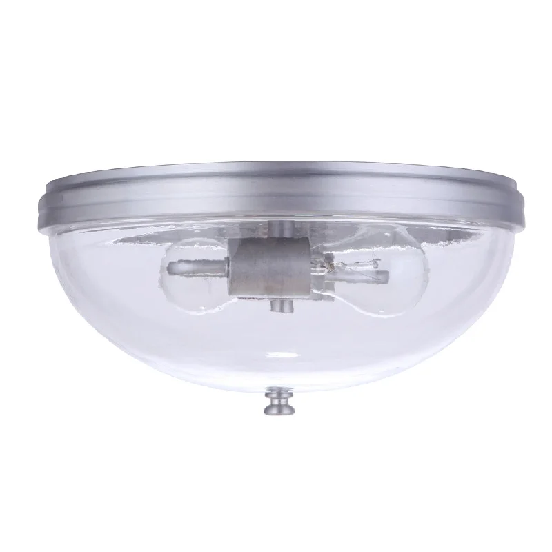 Industrial Lighting for Metal Fabrication ShopsSivo 2 Light Outdoor Flush Mount in Satin Aluminum