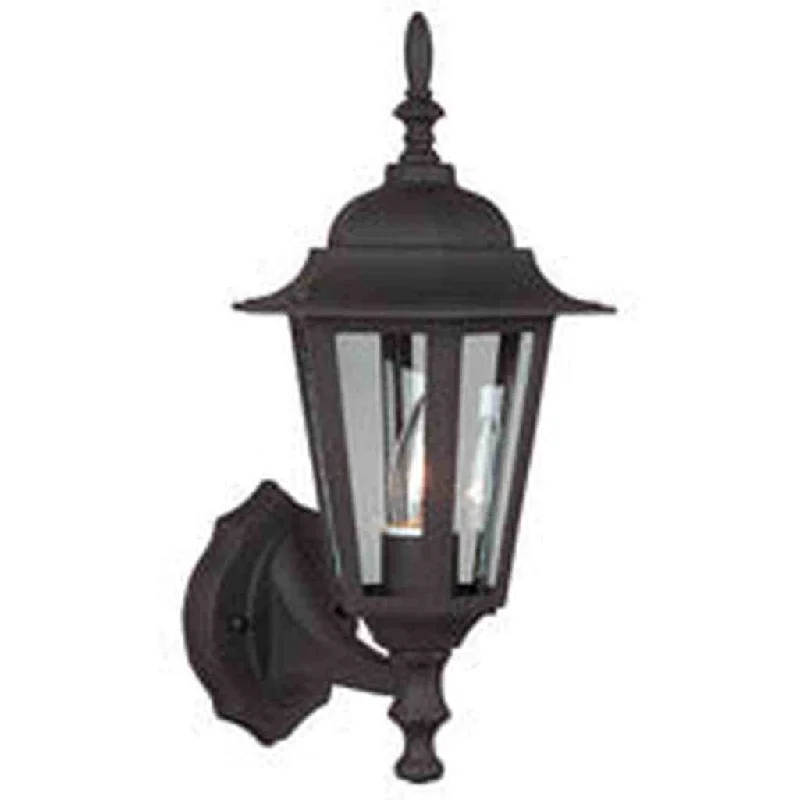 Color - Tunable Industrial Lighting for Special ApplicationsStraight Glass Cast 1 Light Small Outdoor Wall Lantern in Textured Black