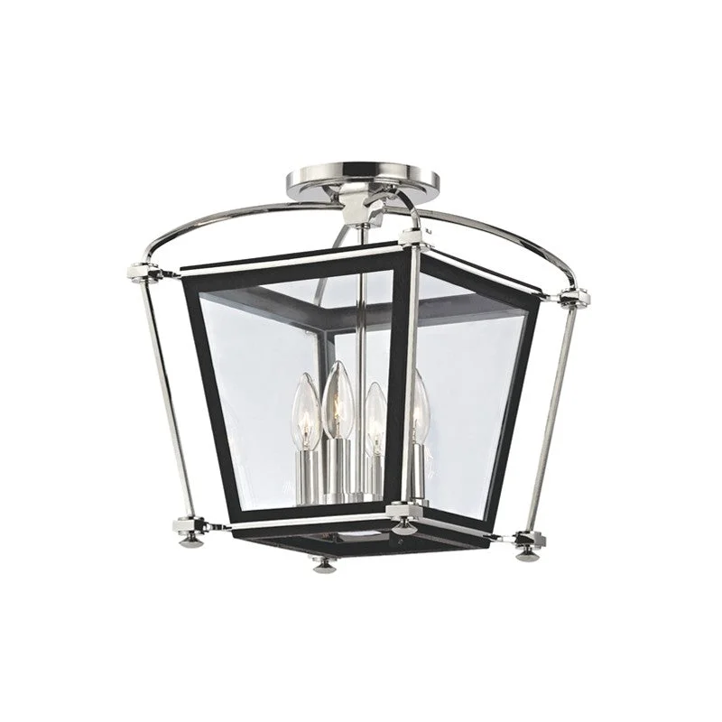 Industrial Area Lighting for Large Open SpacesHollis Four Light Semi Flush Mount