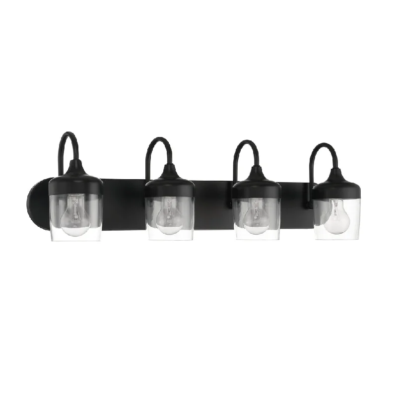 Industrial Pendant Lighting for Machine ShopsWrenn 4 Light Vanity in Flat Black