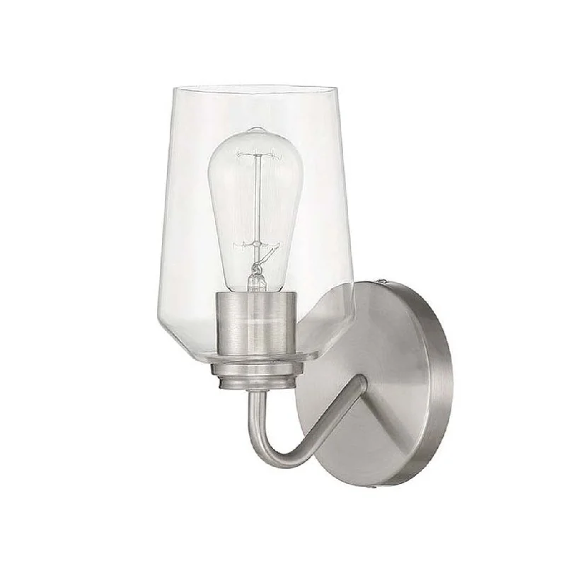 Industrial Lighting for Food Processing FactoriesShayna 1 Light Wall Sconce in Brushed Polished Nickel Industrial Lighting for Food Processing FactoriesShayna 1 Light Wall Sconce in Brushed Polished Nickel
