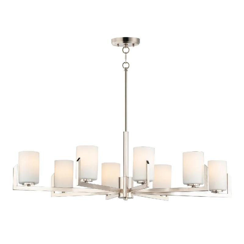 Industrial Lighting for Printing Press FacilitiesDart 44 in. 8 Lights Chandelier Nickel Finish Industrial Lighting for Printing Press FacilitiesDart 44 in. 8 Lights Chandelier Nickel Finish