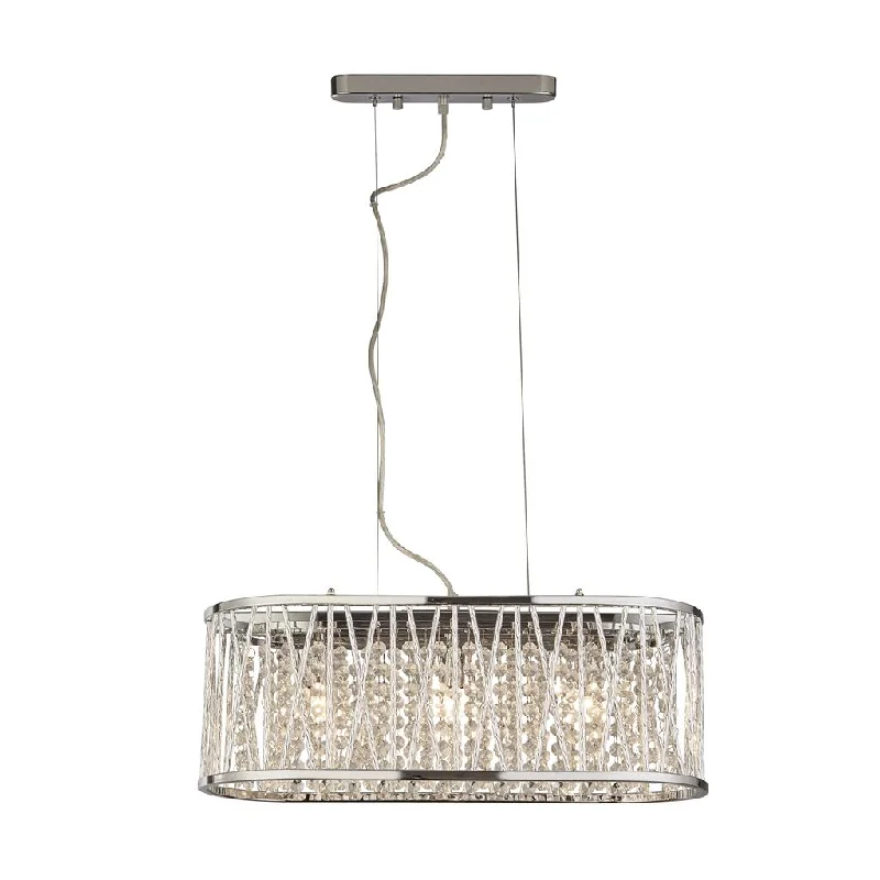 Smart track lighting with voice control3LT Sophia Chrome Glass Diner Bar Ceiling Fitting