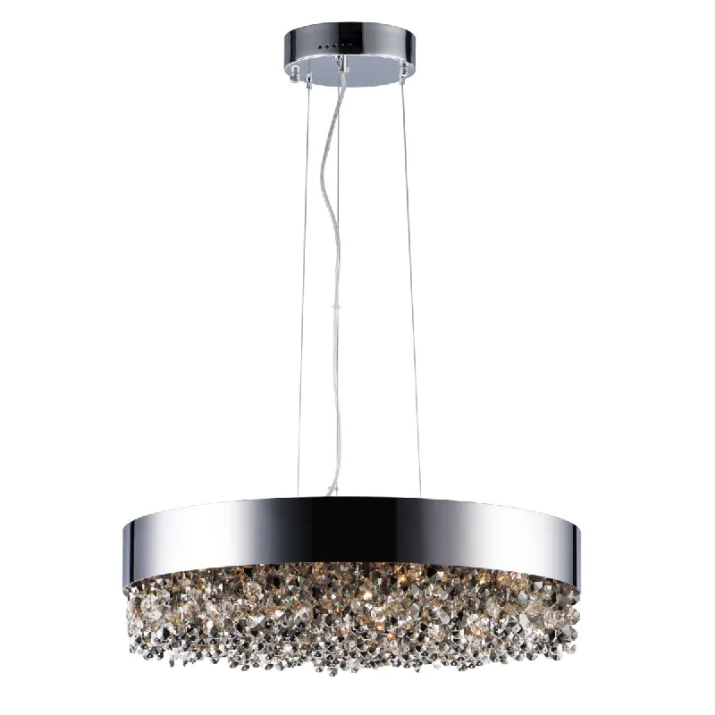 Industrial Ceiling - Mounted Lighting for Assembly PlantsMystic 24 in. 16 Lights LED Pendant Light Polished Chrome Finish Industrial Ceiling - Mounted Lighting for Assembly PlantsMystic 24 in. 16 Lights LED Pendant Light Polished Chrome Finish