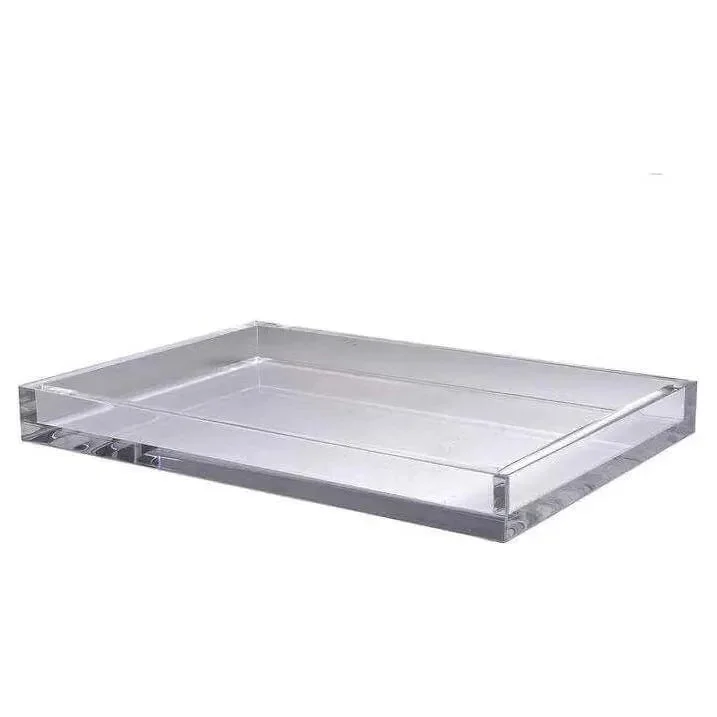 Track lighting with frosted glass shadesIce Clear Large vanity tray