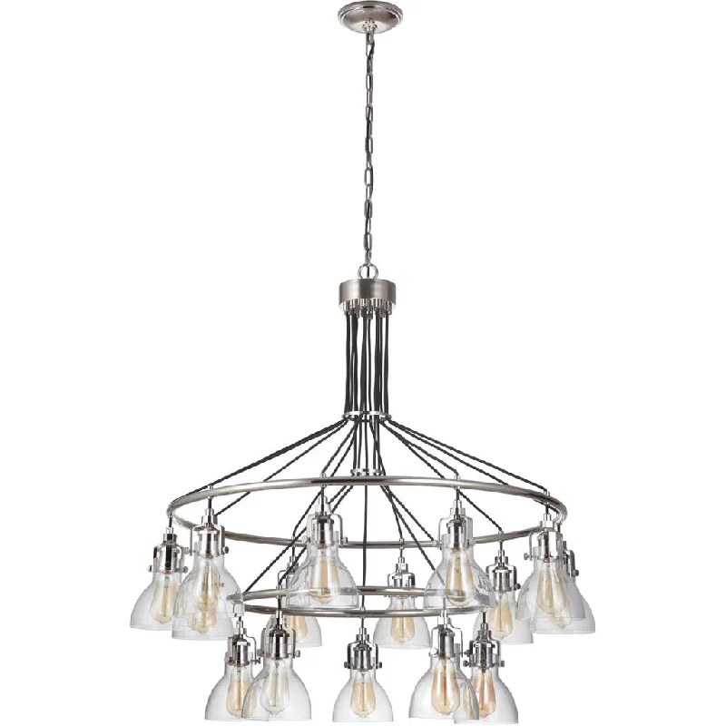 Industrial Lighting for Chemical PlantsState House 15 Light Chandelier in Polished Nickel Industrial Lighting for Chemical PlantsState House 15 Light Chandelier in Polished Nickel