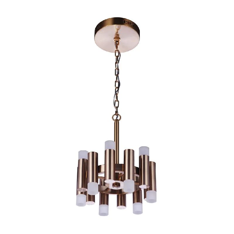 Industrial Emergency Lighting for Safety in FactoriesSimple Lux 12 Light LED Convertible Semi Flush in Satin Brass