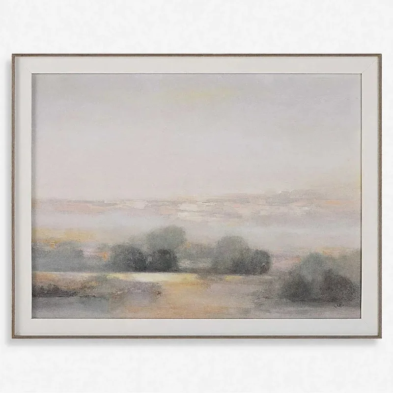 Track lighting with a minimalist track designAtmospheric Neutral Landscape Print