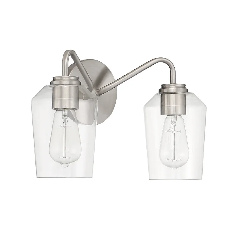 Industrial Task Lighting for Precision WorkstationsShayna 2 Light Vanity in Brushed Polished Nickel Industrial Task Lighting for Precision WorkstationsShayna 2 Light Vanity in Brushed Polished Nickel