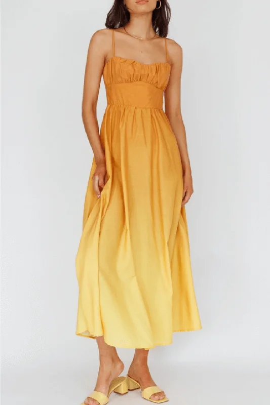 Wailea Sunset Ombre Maxi Dress - Orange