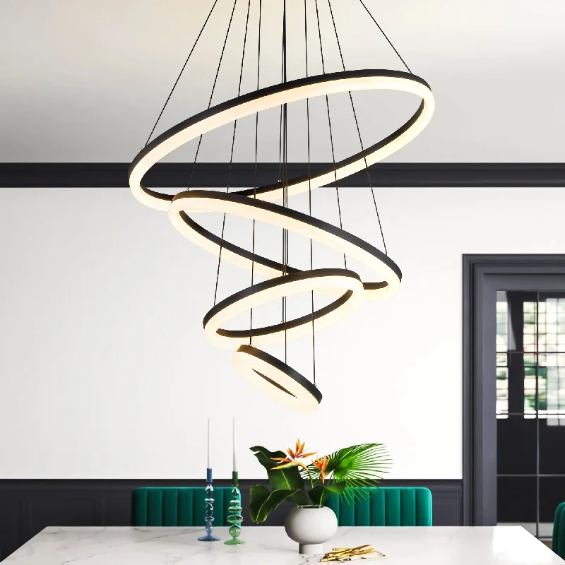 Chandeliers for Dining Rooms to Set the Mood for MealsChandeliers for Dining Rooms to Set the Mood for Meals3/4-Tier Modern Black Circle Ring Adjustable Integrated LED Chandelier for Dining/ Living Room Chandeliers for Dining Rooms to Set the Mood for MealsChandeliers for Dining Rooms to Set the Mood for Meals3/4-Tier Modern Black Circle Ring Adjustable Integrated LED Chandelier for Dining/ Living Room