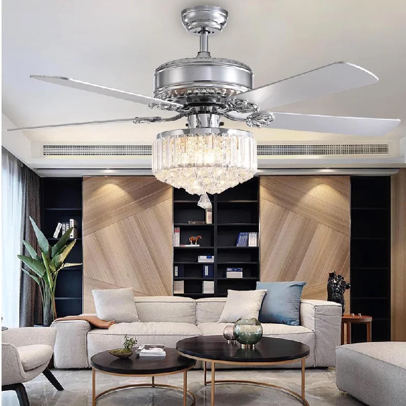 Chandeliers with Adjustable Height for Custom InstallationChandeliers with Adjustable Height for Custom InstallationLuxury 5 - Blade Crystal Ceiling Fan with Remote Control Chandeliers with Adjustable Height for Custom InstallationChandeliers with Adjustable Height for Custom InstallationLuxury 5 - Blade Crystal Ceiling Fan with Remote Control