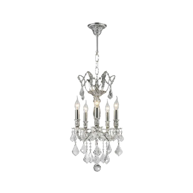 Ceiling - Mounted Chandeliers for Standard CeilingsCeiling - Mounted Chandeliers for Standard CeilingsAMERICANA 5 Light Chandelier - Silver Plated