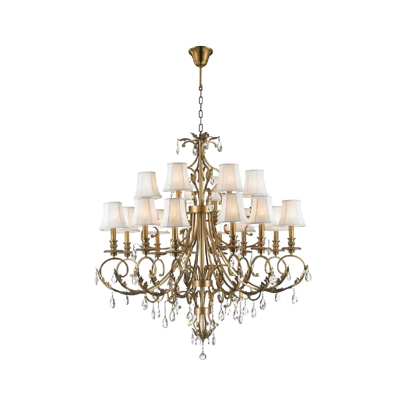 Chandeliers with Metal Frames in Copper FinishChandeliers with Metal Frames in Copper FinishARIA - Hampton 18 Arm Chandelier - Brass Chandeliers with Metal Frames in Copper FinishChandeliers with Metal Frames in Copper FinishARIA - Hampton 18 Arm Chandelier - Brass