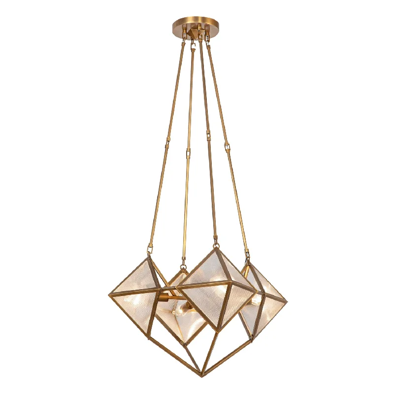 Ribbed Glass/Vintage Brass