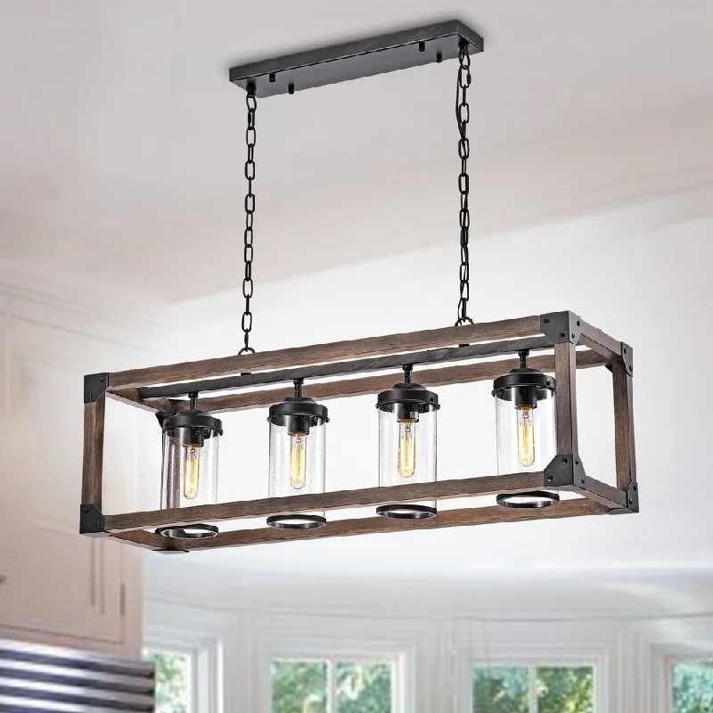 Chandeliers with Adjustable Height for Custom InstallationChandeliers with Adjustable Height for Custom InstallationDaniela Antique Black Metal and Wood 4-light Chandelier Chandeliers with Adjustable Height for Custom InstallationChandeliers with Adjustable Height for Custom InstallationDaniela Antique Black Metal and Wood 4-light Chandelier