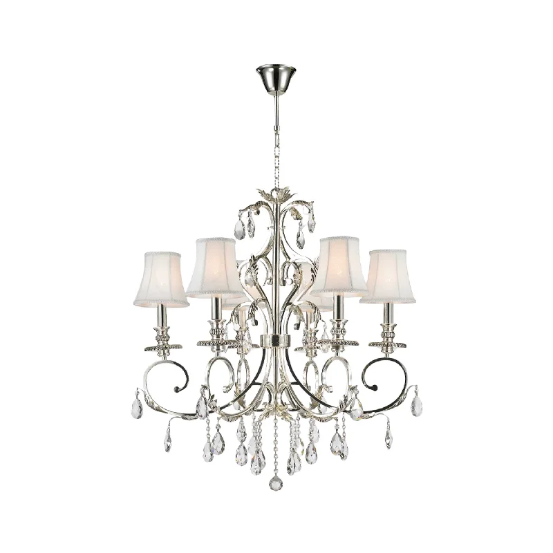 Chandeliers with Dimmable Lights for Ambiance ControlChandeliers with Dimmable Lights for Ambiance ControlARIA - Hampton 6 Arm Chandelier - Silver Plated