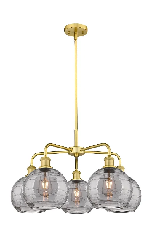 Chandeliers with Frosted Glass for a Softer Light DiffusionChandeliers with Frosted Glass for a Softer Light DiffusionInnovations Downtown Urban 516-5CR-SG-G1213-8SM Chandelier Light - Satin Gold Chandeliers with Frosted Glass for a Softer Light DiffusionChandeliers with Frosted Glass for a Softer Light DiffusionInnovations Downtown Urban 516-5CR-SG-G1213-8SM Chandelier Light - Satin Gold