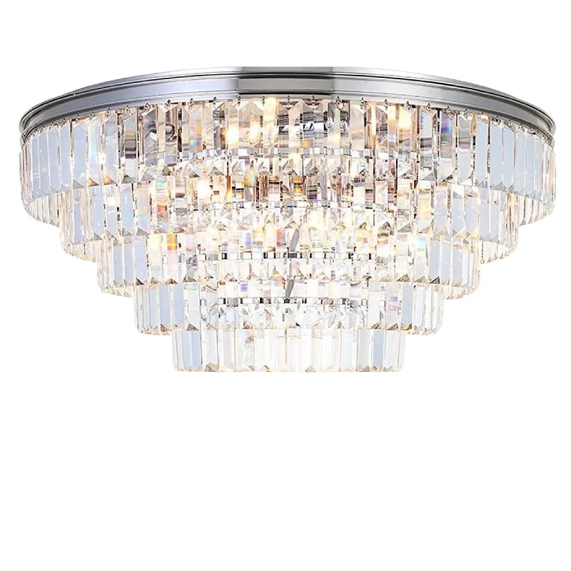 Chandeliers with Murano Glass for a High - End Artistic TouchChandeliers with Murano Glass for a High - End Artistic TouchJordan Collection - Flush Mount Chandelier - 70cm - Nickel Plated