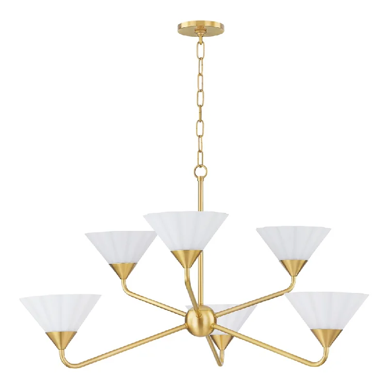 Chandeliers with Frosted Glass for a Softer Light DiffusionChandeliers with Frosted Glass for a Softer Light DiffusionKelsey Chandelier | Home Ec. (Natalie Papier) x Mitzi