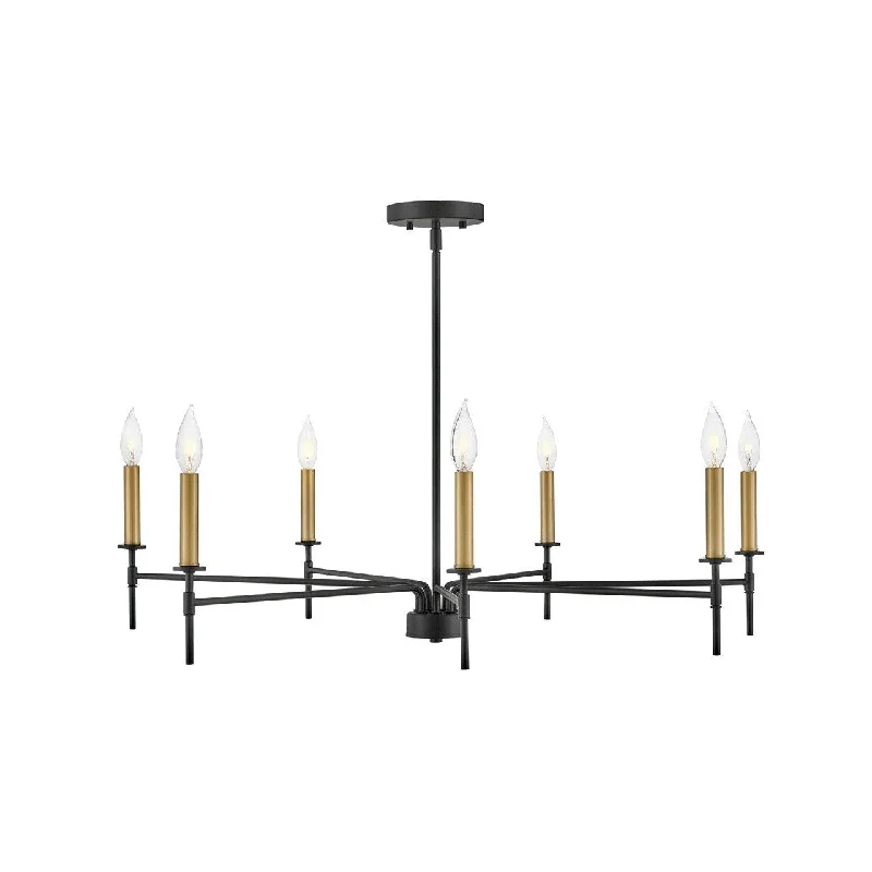 Chandeliers with Metal Frames in Black FinishChandeliers with Metal Frames in Black FinishLark Hux 83077BK Chandelier Light - Black