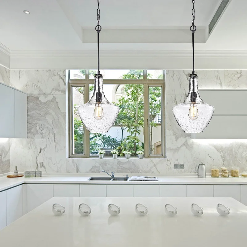 Minimalist Chandeliers for Sleek and Simple InteriorsMinimalist Chandeliers for Sleek and Simple InteriorsLuna Antique Black Finish Clear Bubble Glass Pendant Chandelier
