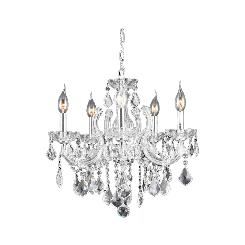 Minimalist Chandeliers for Sleek and Simple InteriorsMinimalist Chandeliers for Sleek and Simple InteriorsMaria Theresa 5 Light Crystal Chandelier - CHROME
