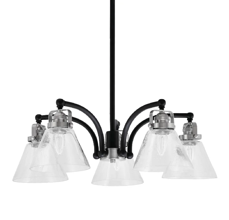 Chandeliers with Clear Crystal for a Sparkling EffectChandeliers with Clear Crystal for a Sparkling EffectToltec Easton 1945-MBBN-302 Chandelier Light - Matte Black & Brushed Nickel Chandeliers with Clear Crystal for a Sparkling EffectChandeliers with Clear Crystal for a Sparkling EffectToltec Easton 1945-MBBN-302 Chandelier Light - Matte Black & Brushed Nickel