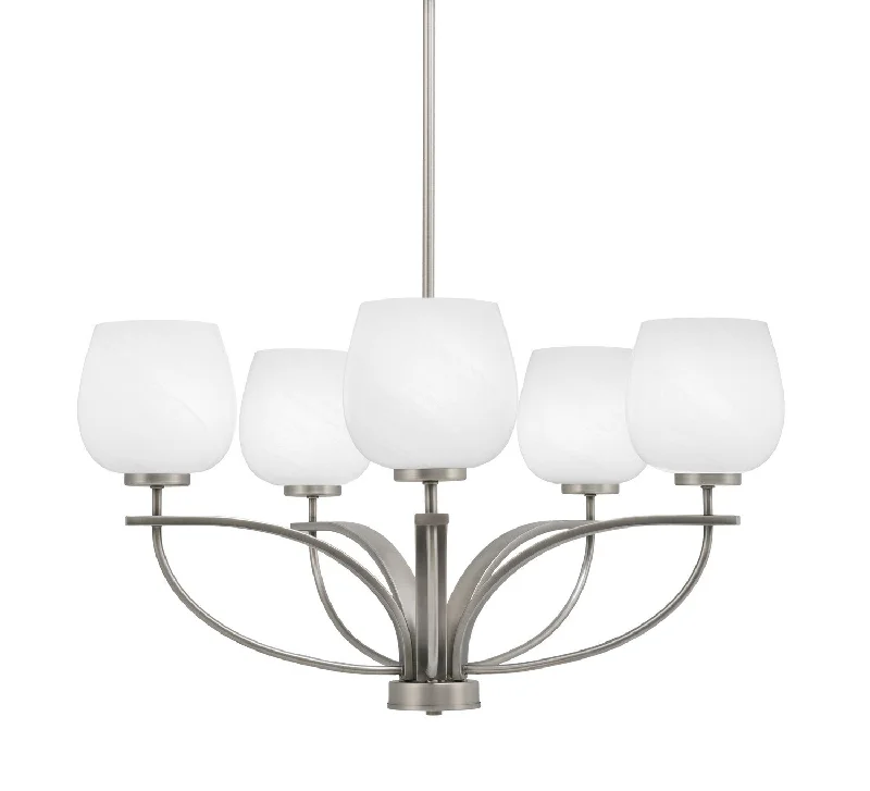Chandeliers with Metal Frames in Silver FinishChandeliers with Metal Frames in Silver FinishToltec Cavella 3905-GP-4811 Chandelier Light - Graphite