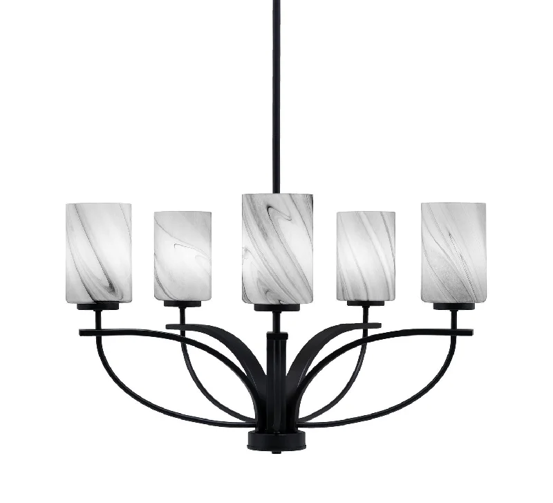 Victorian - Inspired Chandeliers with Ornate DetailsVictorian - Inspired Chandeliers with Ornate DetailsToltec Cavella 3905-MB-3009 Chandelier Light - Matte Black