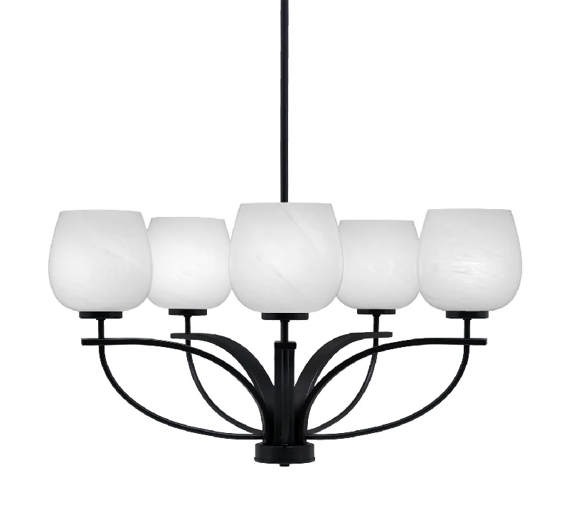 Chandeliers with Metal Frames in Copper FinishChandeliers with Metal Frames in Copper FinishToltec Cavella 3905-MB-4811 Chandelier Light - Matte Black