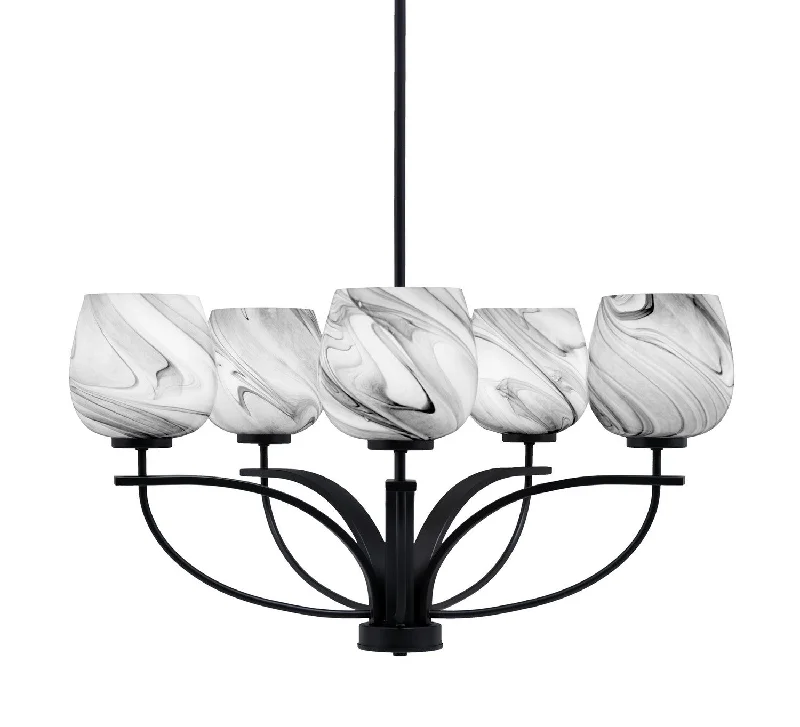 Chandeliers for Dining Rooms to Set the Mood for MealsChandeliers for Dining Rooms to Set the Mood for MealsToltec Cavella 3905-MB-4819 Chandelier Light - Matte Black