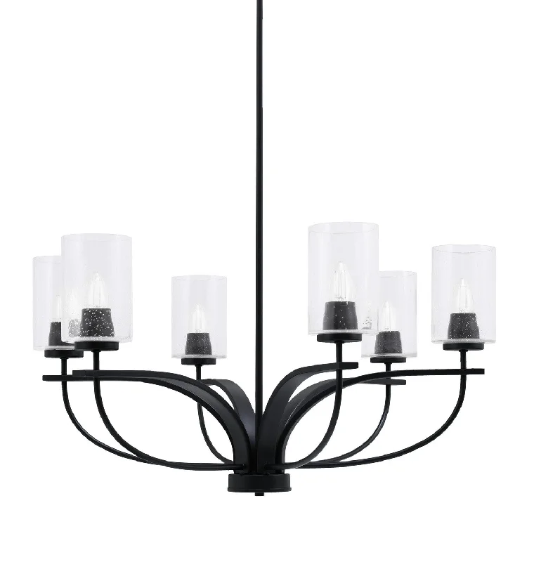 Chandeliers with Metal Frames in Silver FinishChandeliers with Metal Frames in Silver FinishToltec Cavella 3906-MB-300 Chandelier Light - Matte Black