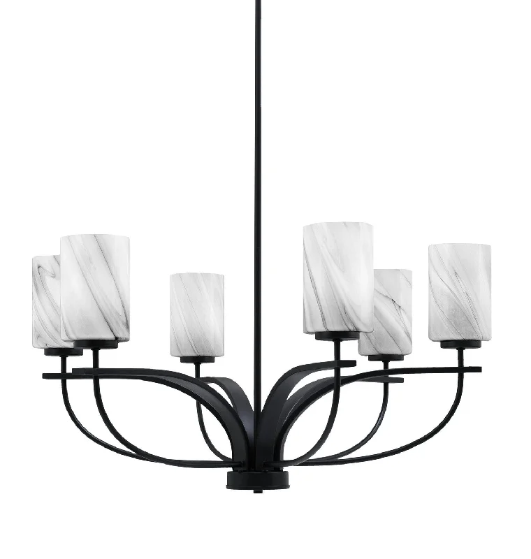 Chandeliers with Candle - Style Bulbs for a Classic AestheticChandeliers with Candle - Style Bulbs for a Classic AestheticToltec Cavella 3906-MB-3009 Chandelier Light - Matte Black