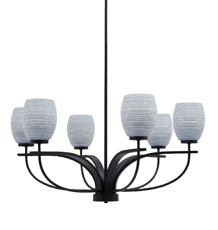 Chandeliers with Metal Frames in Silver FinishChandeliers with Metal Frames in Silver FinishToltec Cavella 3906-MB-4022 Chandelier Light - Matte Black