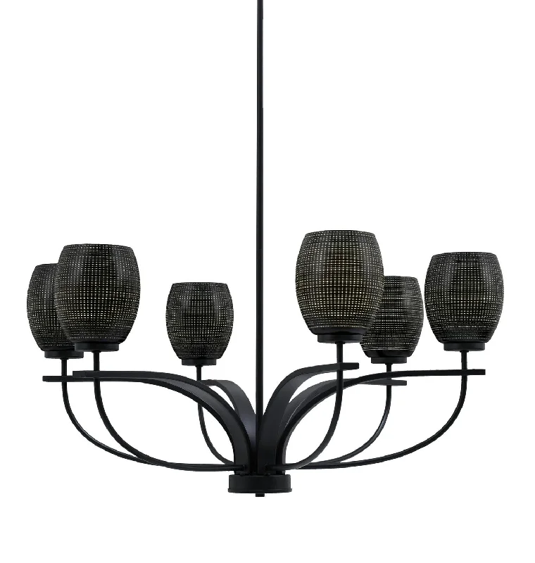 Chandeliers with Metal Frames in Silver FinishChandeliers with Metal Frames in Silver FinishToltec Cavella 3906-MB-4029 Chandelier Light - Matte Black