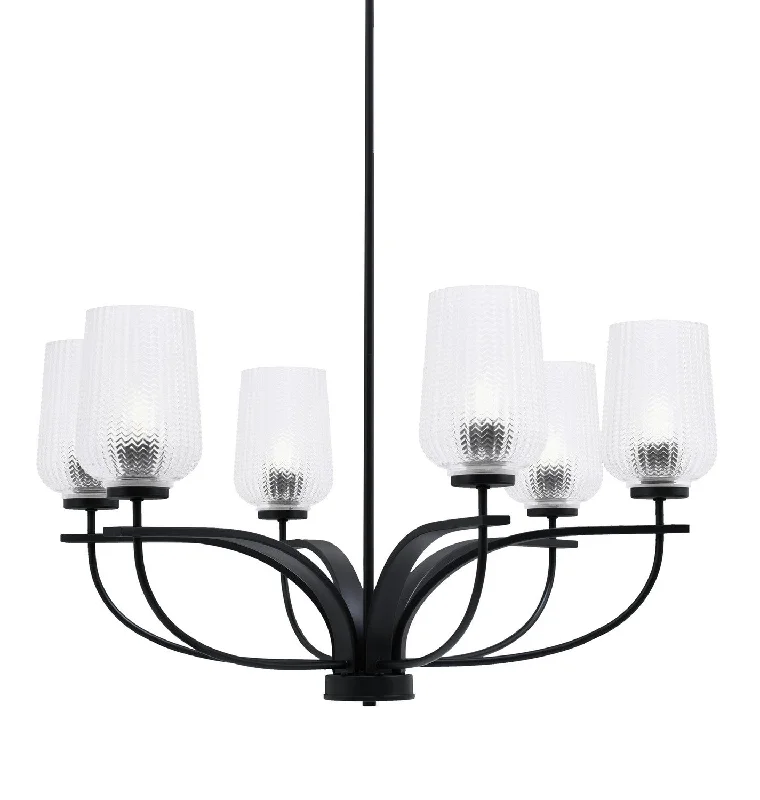 Chandeliers with Candle - Style Bulbs for a Classic AestheticChandeliers with Candle - Style Bulbs for a Classic AestheticToltec Cavella 3906-MB-4250 Chandelier Light - Matte Black