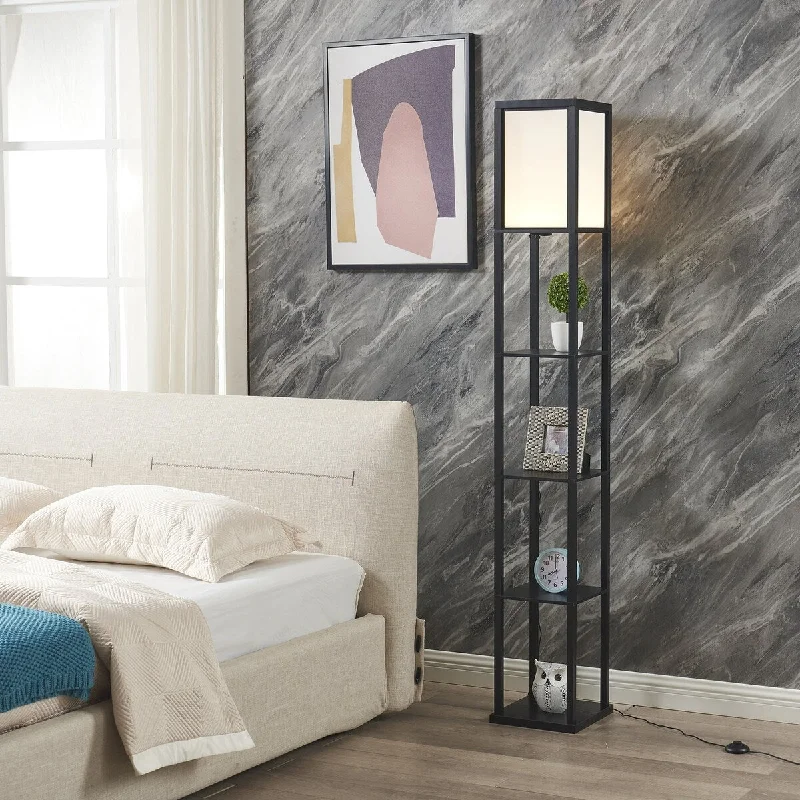 Metal Floor Lamp with a Matte Black Finish for a Sleek LookMetal Floor Lamp with a Matte Black Finish for a Sleek LookAlvin Floor Lamp with Shelves, Dimmable LED Standing Lamp Shelf - Black Metal Floor Lamp with a Matte Black Finish for a Sleek LookMetal Floor Lamp with a Matte Black Finish for a Sleek LookAlvin Floor Lamp with Shelves, Dimmable LED Standing Lamp Shelf - Black