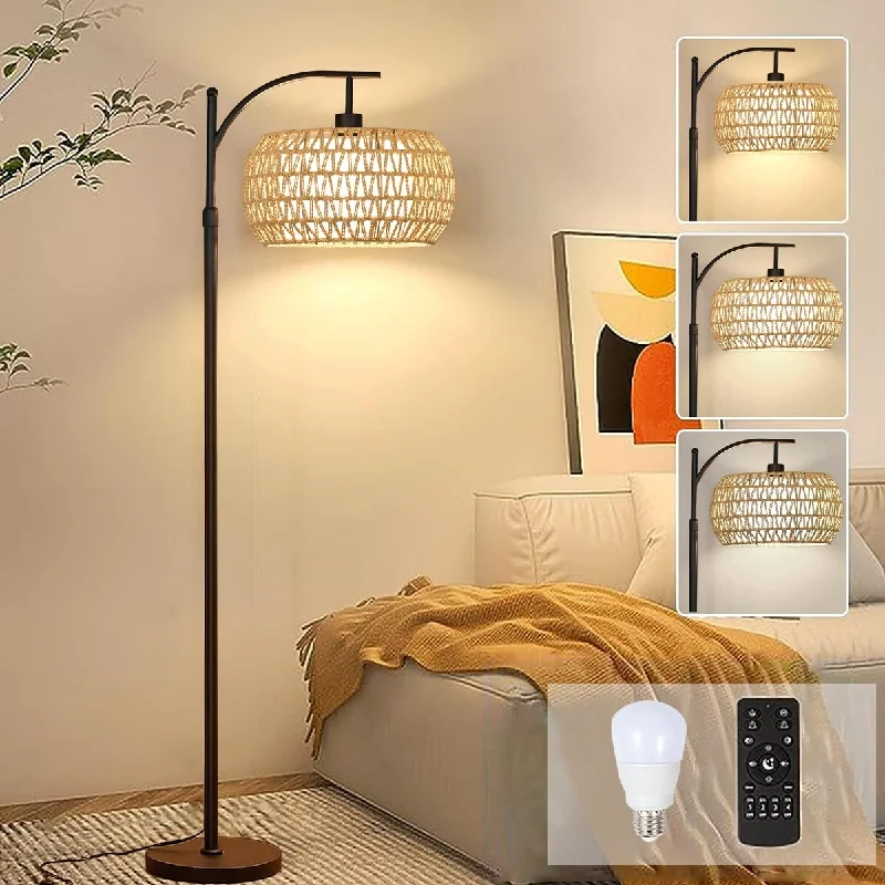 Glass Floor Lamp with Frosted Shades for Soft Diffused LightGlass Floor Lamp with Frosted Shades for Soft Diffused LightArc Floor Lamps Bedroom Rattan Boho Floor Lamp with Remote Control,Black Floor Standing Lamp Wicker Lamp Shade Rustic - Black Glass Floor Lamp with Frosted Shades for Soft Diffused LightGlass Floor Lamp with Frosted Shades for Soft Diffused LightArc Floor Lamps Bedroom Rattan Boho Floor Lamp with Remote Control,Black Floor Standing Lamp Wicker Lamp Shade Rustic - Black