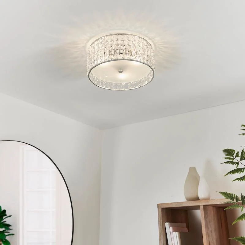 Dimmable Floor Lamp for Adjustable Lighting AmbianceDimmable Floor Lamp for Adjustable Lighting AmbianceBelfont Clear Crystal And Chrome Flush Bathroom Ceiling Light