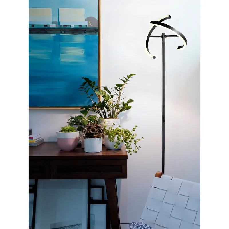 USB Charging Port Floor Lamp for Convenient Device ChargingUSB Charging Port Floor Lamp for Convenient Device ChargingBrightech Halo Split 72 in. Classic Black Industrial 2-Light 3-Way Dimming LED Floor Lamp with Adjustable Head
