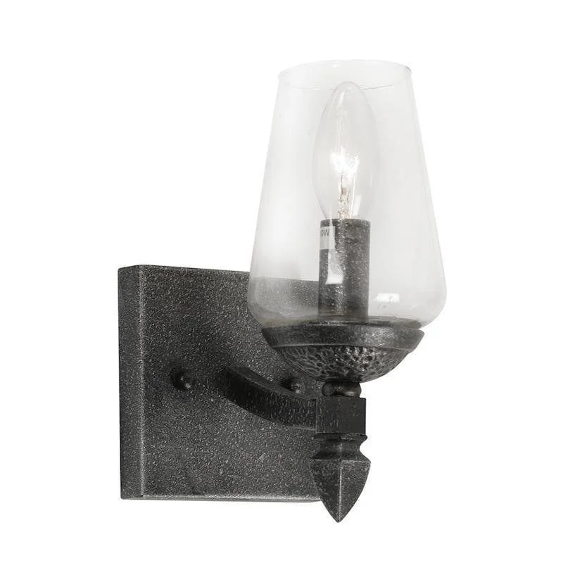 Metal Floor Lamp with a Matte Black Finish for a Sleek LookMetal Floor Lamp with a Matte Black Finish for a Sleek LookOaks Corfe 1 Light Silver Brushed Black Wall Light