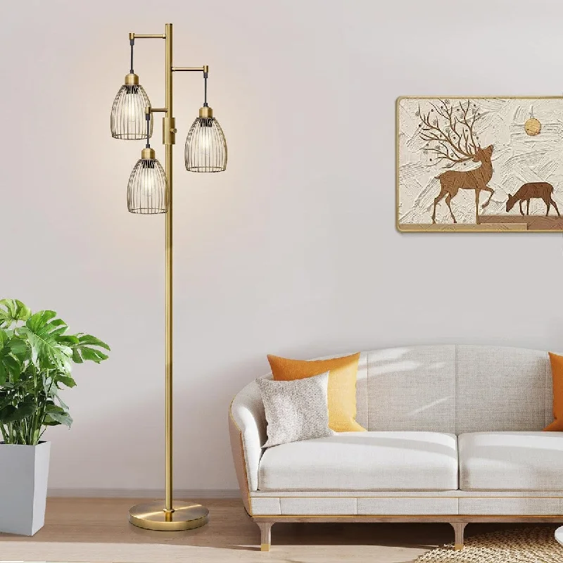 Adjustable Height Floor Lamp for Versatile Lighting NeedsAdjustable Height Floor Lamp for Versatile Lighting NeedsDimmable Floor Lamp,3 x 800LM LED Edison Bulbs Included,Farmhouse Industrial Floor Lamp Standing Lamp with Elegant Teardrop