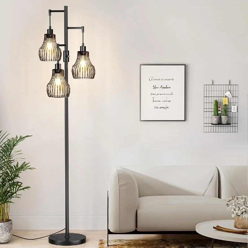 Victorian Style Floor Lamp for Traditional and Elegant InteriorsVictorian Style Floor Lamp for Traditional and Elegant InteriorsDimmable Floor Lamp, Farmhouse Industrial Floor Lamps for Living Room with Elegant Cage, 3 x 800LM LED Edison Bulbs Included Victorian Style Floor Lamp for Traditional and Elegant InteriorsVictorian Style Floor Lamp for Traditional and Elegant InteriorsDimmable Floor Lamp, Farmhouse Industrial Floor Lamps for Living Room with Elegant Cage, 3 x 800LM LED Edison Bulbs Included